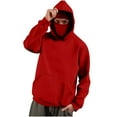 thumbnail image 1 of BUIGTTKLOP Mens Hoodie with Mask Lightfleece Lined Hooded Sweatshirt Windproof with Pocket for Athletic Running, 1 of 6