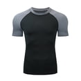 thumbnail image 1 of BUIGTTKLOP Mens Muscle T Shirts Short Sleeve Workout Shirts Color Block Quick Dry Stretchy Gym Athletic T-Shirts, 1 of 5