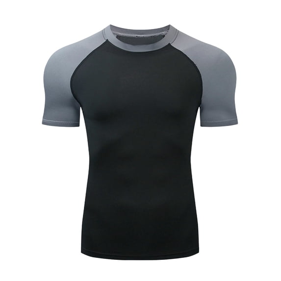 BUIGTTKLOP Mens Muscle T Shirts Short Sleeve Workout Shirts Color Block Quick Dry Stretchy Gym Athletic T-Shirts