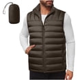 thumbnail image 1 of BUIGTTKLOP Mens Puffer Vest Full Zip up Sleeveless Packable Lighweight Warm Quilt Coat Outwear with Pockets, 1 of 5