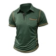 thumbnail image 1 of BUIGTTKLOP Mens Shirts Short Sleeve Golf T Shirt Lightweight Casual Button down Shirts Summer Collared Tees with Pocket, 1 of 6