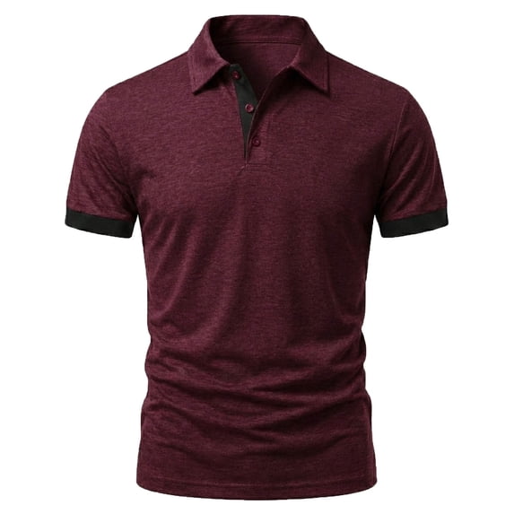 BUIGTTKLOP Mensshirts Short Sleeve Casual Summer Shirts Solid Color Classic Collared Golf Shirt