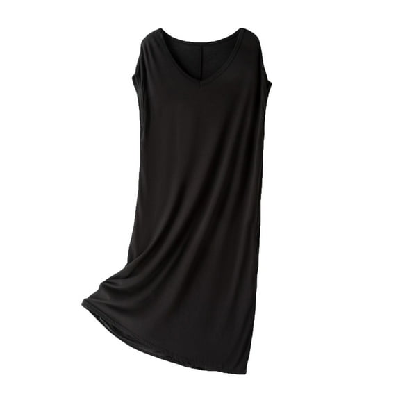 BUIGTTKLOP Nightgowns for Women Cap Sleeve Sleep Shirts V Neck Night Dress Mid Length Nightshirt Loose Comfy Loungewear