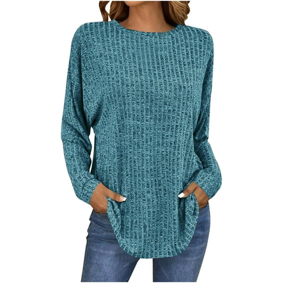 BUIGTTKLOP Oversize Sweaters for Women Long Sleeve Knit Tops Crewneck Pullover Tunic Tops with Leggings