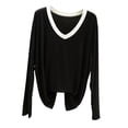 thumbnail image 1 of BUIGTTKLOP Pajamas Tops for Women Long Sleeve Shirts Casual V Neck Top Soft Undershirts Comfy Base Layer Loungewear, 1 of 8