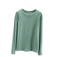 thumbnail image 1 of BUIGTTKLOP Pajamas Tops for Women Long Sleeve Shirts Round Neck Sleepwear Soft Loungewear Casual Loose Homewear, 1 of 8