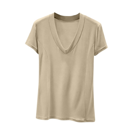 BUIGTTKLOP Pajamas Tops for Women Short Sleeve Shirts Casual V Neck T Shirts Comfy Loungewear