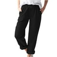 thumbnail image 1 of BUIGTTKLOP Pants for Women Clearance 2024 Casual Solid Color Pockets Elastic Waist Comfortable Straight Pants, 1 of 1