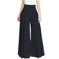 thumbnail image 1 of Buigttklop Pants for Women 2024 Casual Solid Elegant High Waist Wide Leg Pants Trousers Flare Trousers Zipper Pants, 1 of 5