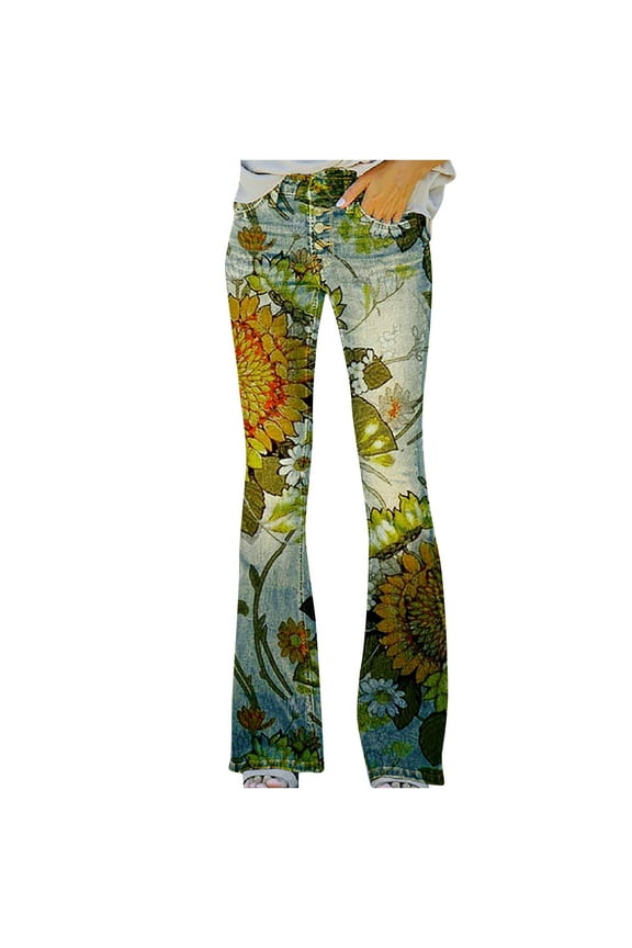 Pants for Women 2024 Elastic Waist Stretch Printing Thin Stretch Skinny Breasted Pants Trousers