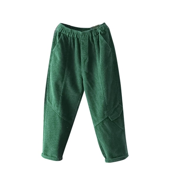 BUIGTTKLOP Pants for Women Clearance 2024 Lady Solid Color Casual Elastic Waist Plus Size Pants Pocket Pants