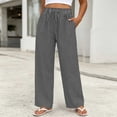 thumbnail image 1 of BUIGTTKLOP Pants for Women Drawstring High Waisted Casual Pants Striped Wide Leg Trousers with Pockets, 1 of 6