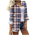 thumbnail image 1 of BUIGTTKLOP Plaid Shirts for Women Long Sleeve Shirts Button down Jackets Loose Fitted Blouses Tops, 1 of 6