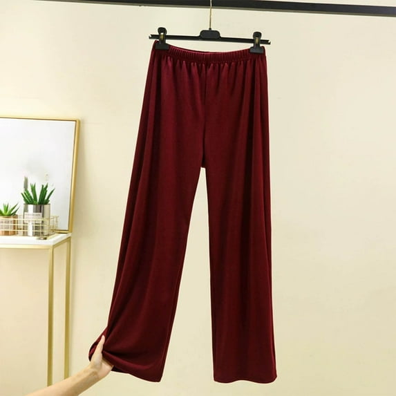 BUIGTTKLOP Plus Size Pajamas Pants for Women Wide Leg Sleep Bottoms High Waisted Lounge Pants Loungewear