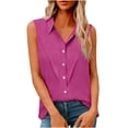 thumbnail image 1 of BUIGTTKLOP Plus Size Tank Tops for Women Button down Sleeveless Shirts Collared Solid Color Summer Vest 2026, 1 of 6