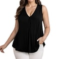 thumbnail image 1 of BUIGTTKLOP Plus Size Tank Tops for Women Plain Sleeveless Shirts V Neck Pleated Dressy Casual Blouses Loose Fitted Tunic Tops, 1 of 7