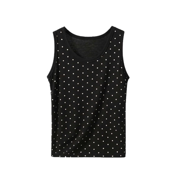 BUIGTTKLOP Plus Size Tank Tops for Women Sleeveless Pajamas Tops V Neck Dotted Print Undershirts Vest Soft Comfy Loungwear