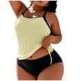 thumbnail image 1 of BUIGTTKLOP Plus Size Tankini Set for Women with with Built in Bra Two Piece Swimsuits for Women with Shorts Belly Control Bathing Suits, 1 of 6