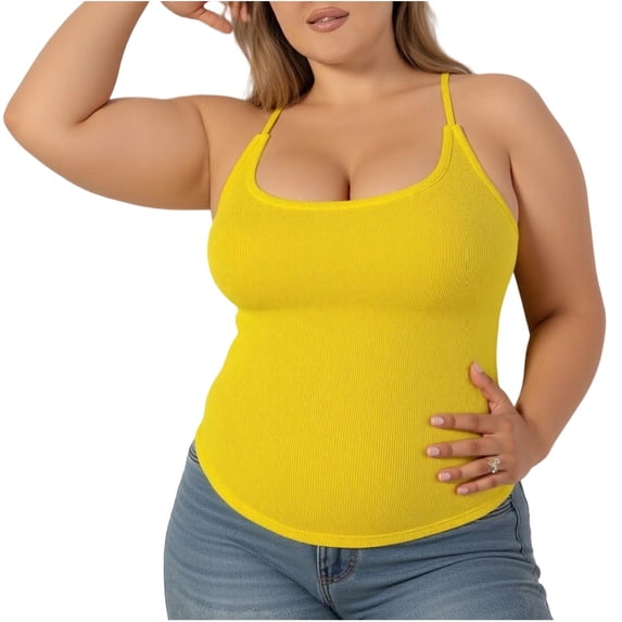 BUIGTTKLOP Plus Size Workout Tank Tops for Women Sleeveless Shirts Square Neck Ribbed Knit Going out Tops Stretchy Slim Fitted Baisc Tees