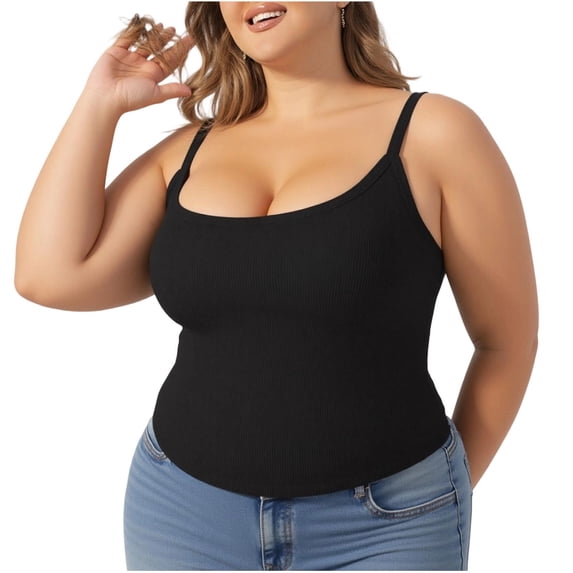 BUIGTTKLOP Plus Size Workout Tank Tops for Women Sleeveless Shirts Square Neck Ribbed Knit Going out Tops Stretchy Slim Fitted Baisc Tees