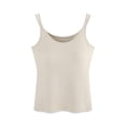thumbnail image 1 of BUIGTTKLOP Ribbed Camisole Tops for Women Sleeveless Spaghetti Strap Sweaters Scoop Neck Tank Tops Slim Fitted Knit Undershirts Vest, 1 of 6