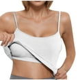 thumbnail image 1 of BUIGTTKLOP Ribbed Knit Tank Tops for Women Built in Bra Spaghetti Strap Camisoles Slim Fitted Sleeveless Basic Stretch Gym Yoga Top, 1 of 6