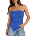 thumbnail image 1 of BUIGTTKLOP Ribbed Knit Tube Tops for Women Strapless Sleeveless Tank Tops Irregular Hem Stretchy Slim Fitted Going out Tops, 1 of 6