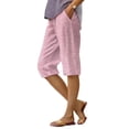 thumbnail image 1 of BUIGTTKLOP Shorts for Women Summer Pull on Bermuda Cotton Linen Shorts Knee Length Striped Casual Beach Shorts with Pockets, 1 of 8