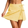 thumbnail image 1 of BUIGTTKLOP Skorts for Womens High Waisted A-Line Wrap Mini Skirt with Shorts Side Tie Plaid Skorts Summer Outfits 2026, 1 of 8