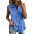 thumbnail image 1 of BUIGTTKLOP Sleeveless Cotton Linen Blazers for Women Summer Business Casual Vest Jackets Lightweight Button down Collared Waistcoat, 1 of 8