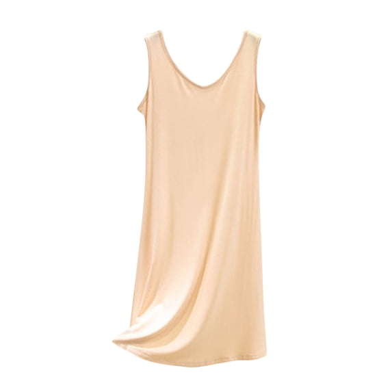 BUIGTTKLOP Sleeveless Nightgown for Women Wide Strap Nightshirts V Neck Knee Length Tank Pajamas Dress Soft Loungewear