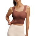 thumbnail image 1 of BUIGTTKLOP Square Neck Crop Tank Tops for Women - Workout Longline Sports Bras Padded Yoga Camisole, 1 of 5