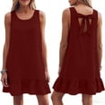 thumbnail image 1 of BUIGTTKLOP Sundresses for Women Sleeveless Mini Dresses Crewneck Ruffle Hem Loose Fitted Summer Dresses, 1 of 5
