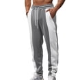 thumbnail image 1 of BUIGTTKLOP Sweatpants for Men Elastic Waist Drawstring Loose Fitted Joggers Color Block Lightweight Casual Active Running Pants, 1 of 6