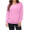 thumbnail image 1 of BUIGTTKLOP Sweatshirts for Women Long Sleeve Hoodeless Top Casual V Neck Pullover Tops with Pockets Solid Color, 1 of 6