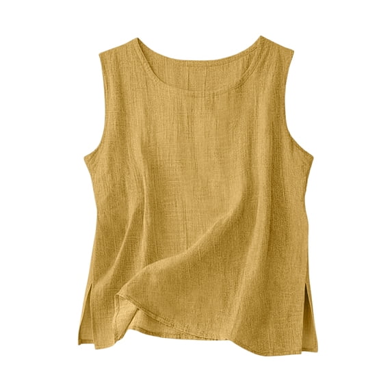 BUIGTTKLOP Tank Tops for Women 2026 Summer Casual Comfy Sleeveless Shirts Side Split Loose Lightweight Camisoles