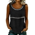 thumbnail image 1 of BUIGTTKLOP Tank Tops for Women Sleeveless Shirts Crochet Crewneck T Shirts Loose Fitted Summer Beach Top, 1 of 5