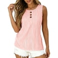 thumbnail image 1 of BUIGTTKLOP Tank Tops for Women Striped Sleeveless Shirts Round Neck Loose Fitted Going out Tops, 1 of 5