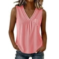 thumbnail image 1 of BUIGTTKLOP Tank Tops for Women Summer Sleeveless Shirts Striped Loose Fitted V Neck T-Shirt Tunic Top, 1 of 5
