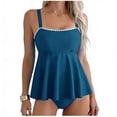 thumbnail image 1 of BUIGTTKLOP Tankini Swimsuits for Women Two Piece Bathing Suit Square Neck Swim Top with High Waisted Bottom, 1 of 6