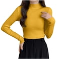 thumbnail image 1 of BUIGTTKLOP Turtlenecks Tops for Women Fall Winter Long Sleeve Ribbed Knit Shirts Thermal Slim Fit Lightweight Undershirts, 1 of 8