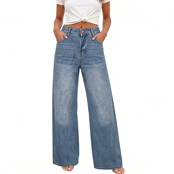 BUIGTTKLOP Wide Leg Jeans for Women High Waisted Denim Jeans Loose Fitted Summer Trousers Fashion Clothes 2026