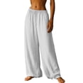 thumbnail image 1 of BUIGTTKLOP Wide Leg Pants for Women Drawstring High Waisted Lounge Pants Pleated Summer Palazzo Pants, 1 of 6