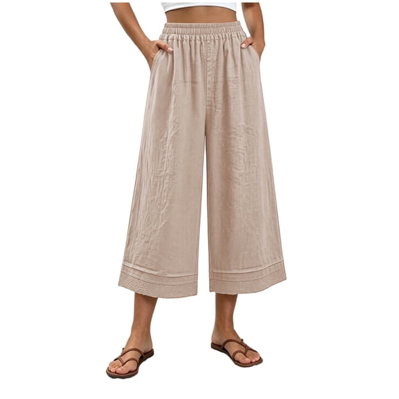 BUIGTTKLOP Wide Leg Pants for Women High Waisted Casual Pants Satright Wide Leg Loose Fitted Palazzo Pants with Pockets