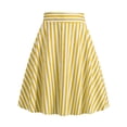 thumbnail image 1 of BUIGTTKLOP Women Casual Stripe Skirt Zipper High Waisted Long Flowy a Line Skirt with Pockets, 1 of 5