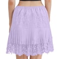 thumbnail image 1 of BUIGTTKLOP Women Lace Slip Skirt Low Rise Layered Pleated Ruffle Flowy Skirt Mesh Mini Underskirt, 1 of 6