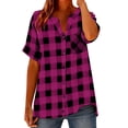 thumbnail image 1 of BUIGTTKLOP Women Loose Casual Linen Short Sleeved Tops Button-up Shirt, 1 of 6