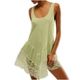 thumbnail image 1 of BUIGTTKLOP Women Mini Dress Lace Flowy Short Tank Dress Backless Ruffle Spaghetti Strap Sleeveless Slip Under Dress, 1 of 5