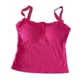 thumbnail image 1 of BUIGTTKLOP Women's Cami Crop Top Striped Lace Trim Tank Tops Button Front Spaghetti Strap Camisole Tops, 1 of 6