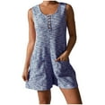 thumbnail image 1 of BUIGTTKLOP Women's Casual Rompers Loose Knit Overalls 1 Piece Sleeveless Wide Leg Short Pant Jumpsuits with Pockets, 1 of 6